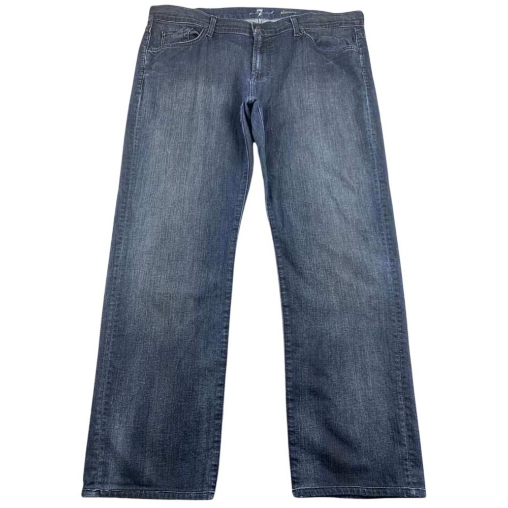7 For All Mankind Jeans Men 40 Blue Slimmy Slim Denim Stretch Cotton Dark Wash